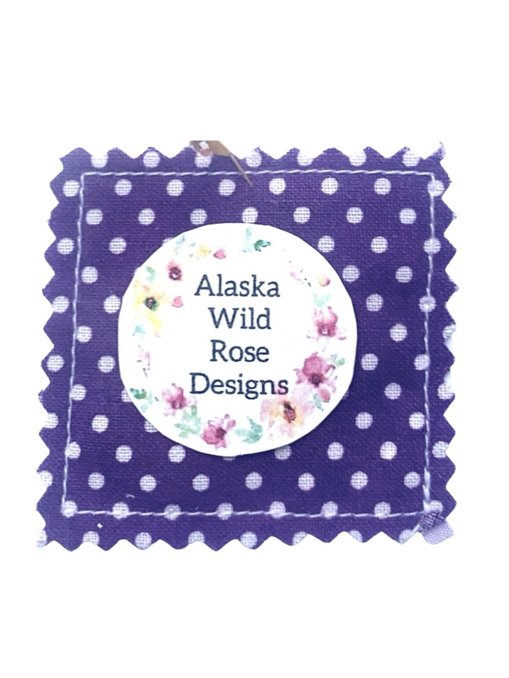 Pocket Prayer Quilts Christian Cross sewn inside. Dark blue polkadot pattern.